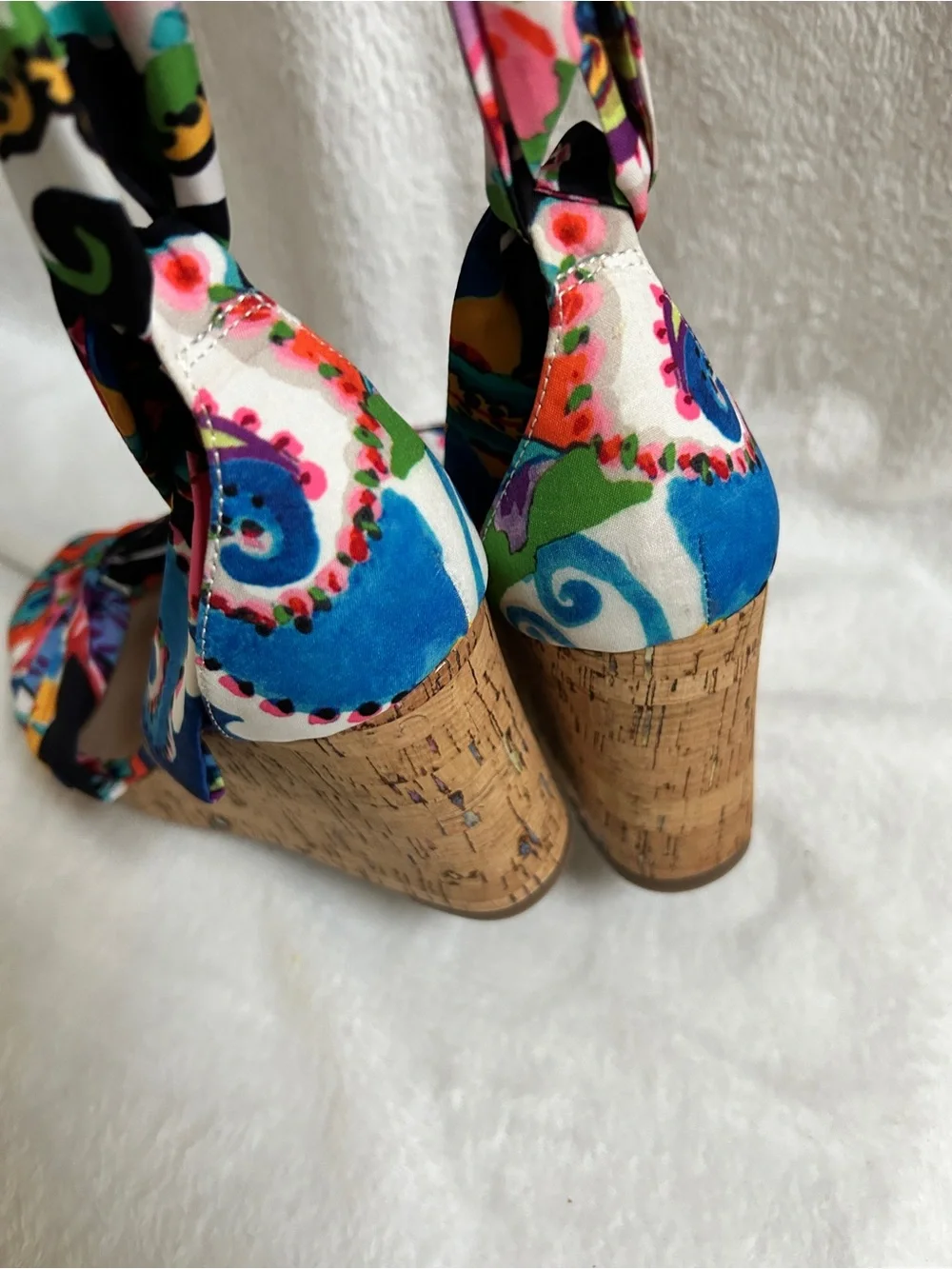 IMPO Multicolor Floral Tie-Ankle Heeled Sandals